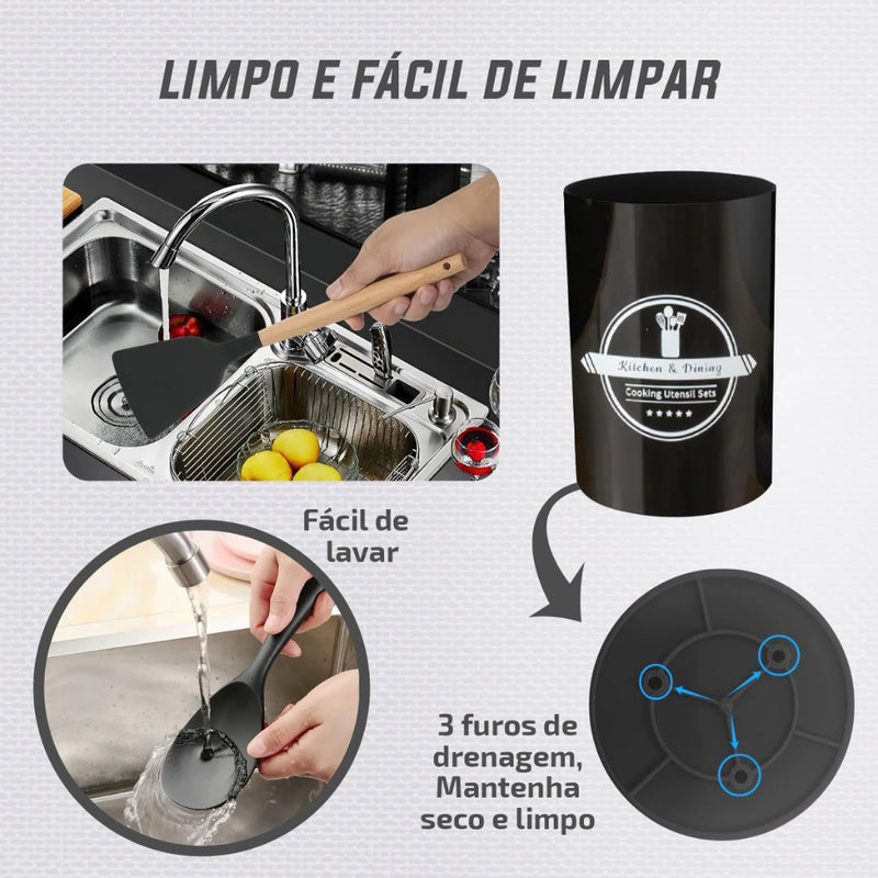 Conjunto Kit Facas Profissional Colorido em Aço Inoxidável  para Churrasco e Cozinha Kitchen Tesoura Facas
