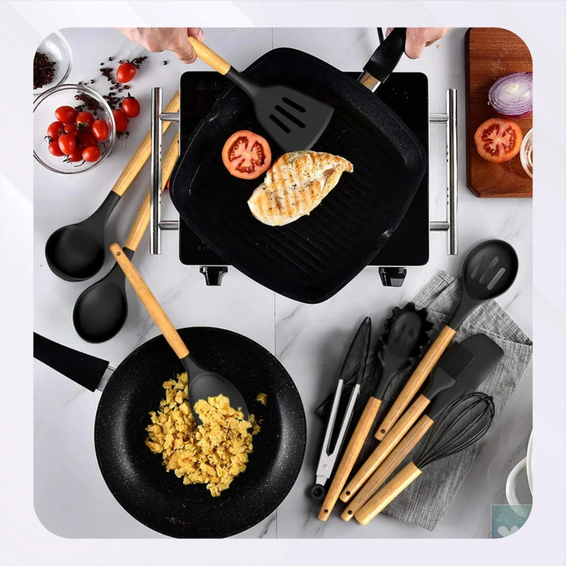 Conjunto Kit Facas Profissional Colorido em Aço Inoxidável  para Churrasco e Cozinha Kitchen Tesoura Facas