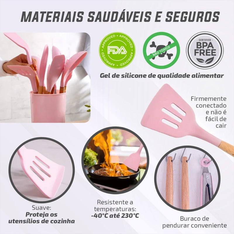 Conjunto Kit Facas Profissional Colorido em Aço Inoxidável  para Churrasco e Cozinha Kitchen Tesoura Facas