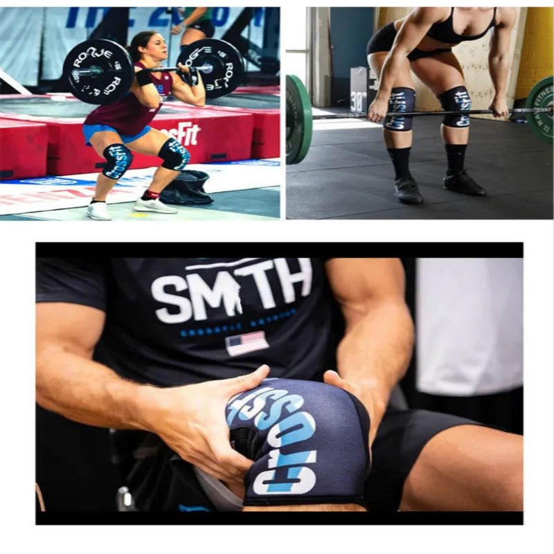 Joelheiras (1 par), suporte de compressão de 7 mm de espessura para levantamento de peso | Treinamento cruzado | Powerliftimen