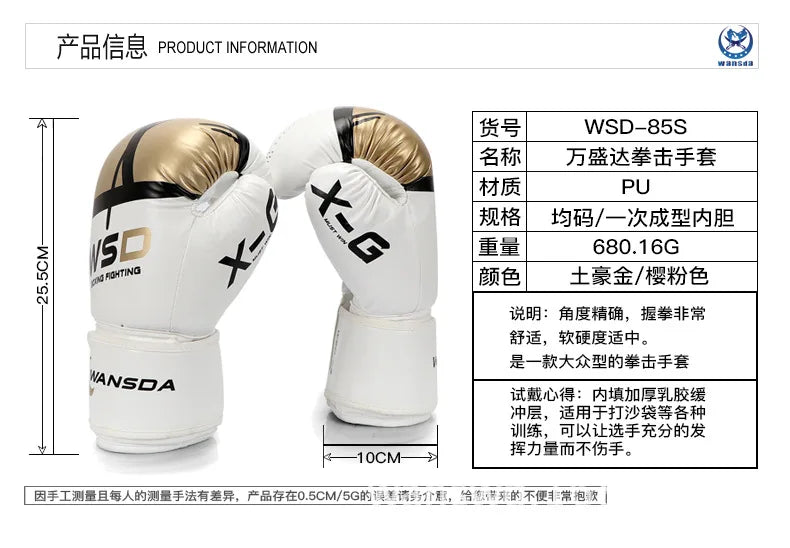Luvas de Kick Boxing para Homens Mulheres PU Karate Muay Thai Guantes De Boxeo Luta Livre MMA Sanda Treinamento Adultos Crianças Equipamentos
