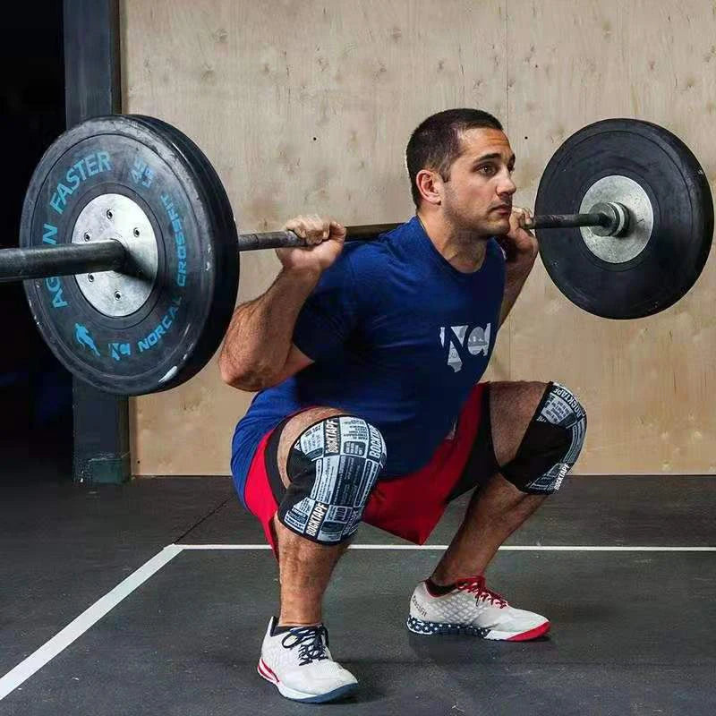 Joelheiras (1 par), suporte de compressão de 7 mm de espessura para levantamento de peso | Treinamento cruzado | Powerliftimen