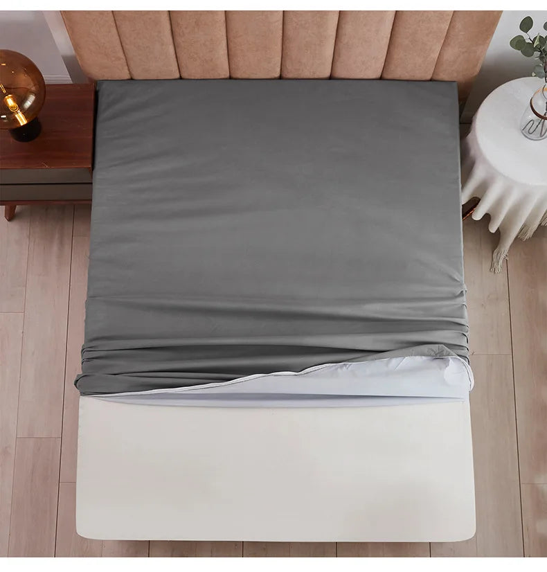 Capa de colchão impermeável totalmente fechada de 6 lados com zíper e lençol com elástico à prova de poeira para cama de casal, de solteiro, de casal, queen, king