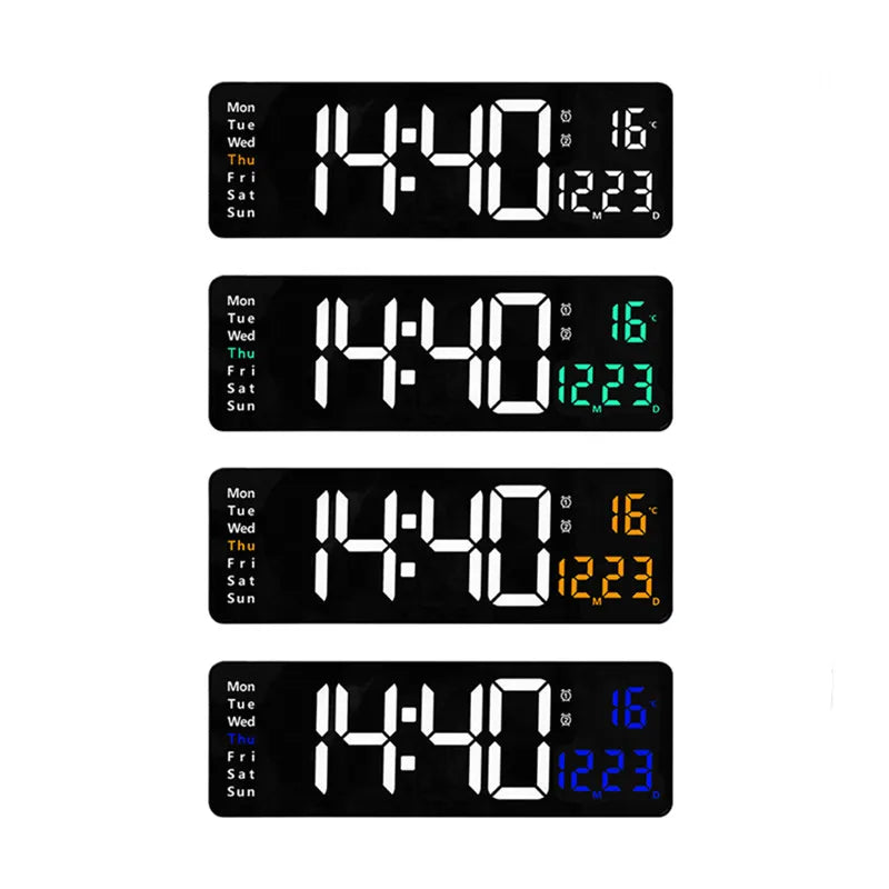 Grande relógio de parede digital Temp Data Week Display Controle remoto Desligar Memória