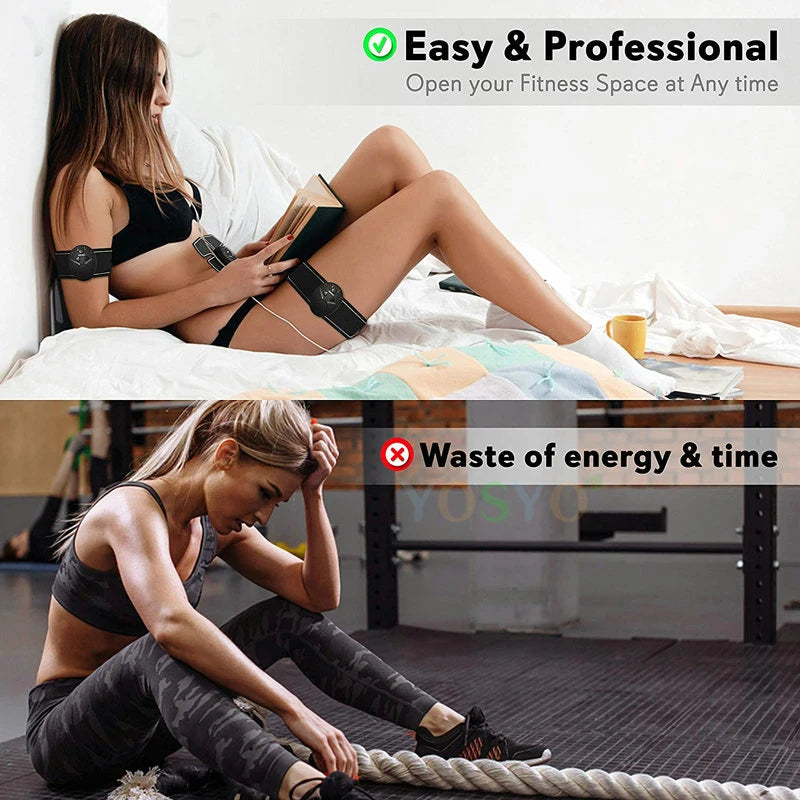 EMS Estimulador Muscular Sem Fio Treinador Smart Fitness Treinamento Abdominal Adesivos Elétricos Para Perda De Peso Massageador Corporal Emagrecedor