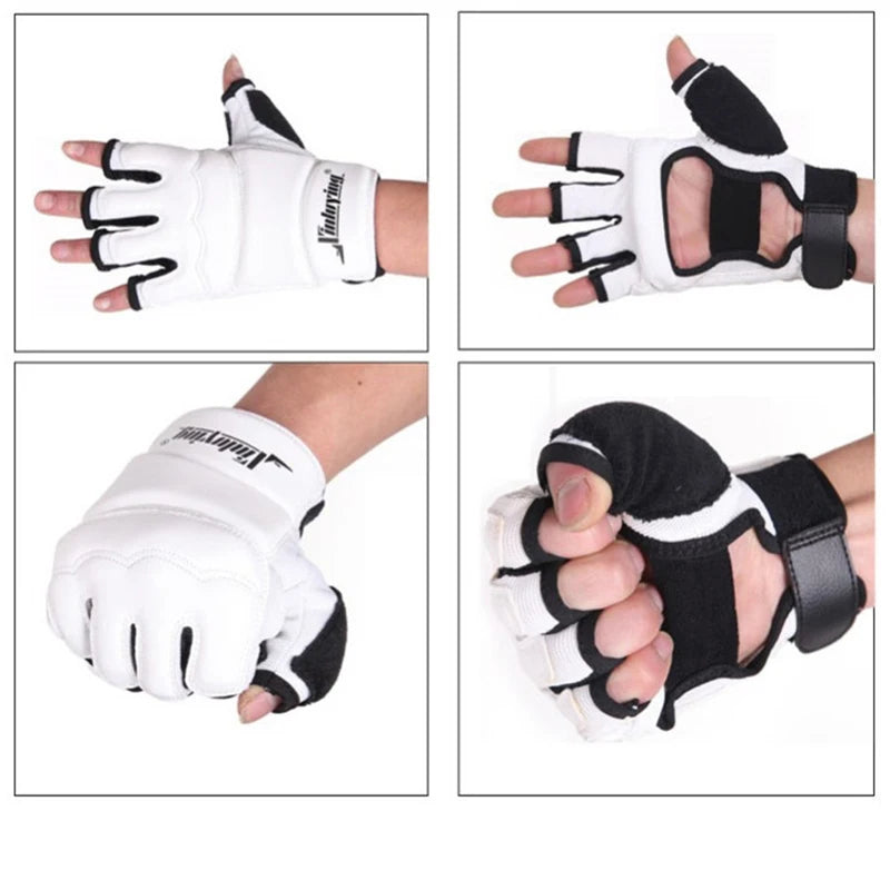 Luvas de boxe meio dedo adultos boxe luta crianças saco de areia treinamento mma sanda karatê muay thai fitness taekwondo protetor