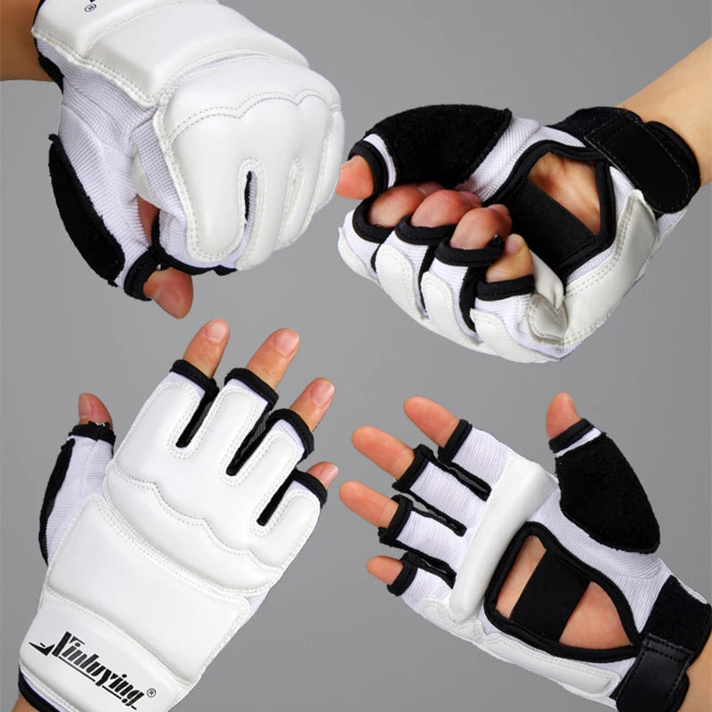 Luvas de boxe meio dedo adultos boxe luta crianças saco de areia treinamento mma sanda karatê muay thai fitness taekwondo protetor