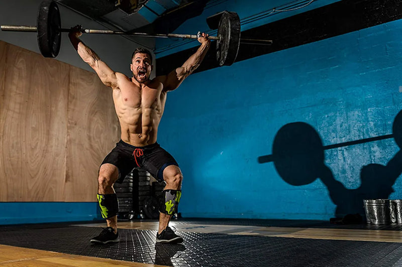 Joelheiras (1 par), suporte de compressão de 7 mm de espessura para levantamento de peso | Treinamento cruzado | Powerliftimen