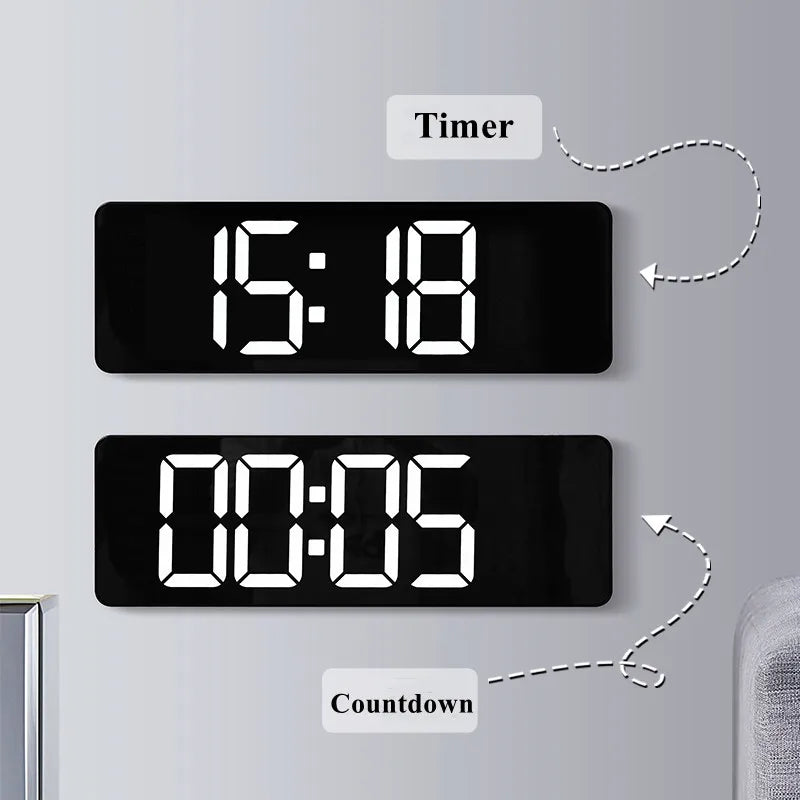 Grande relógio de parede digital Temp Data Week Display Controle remoto Desligar Memória