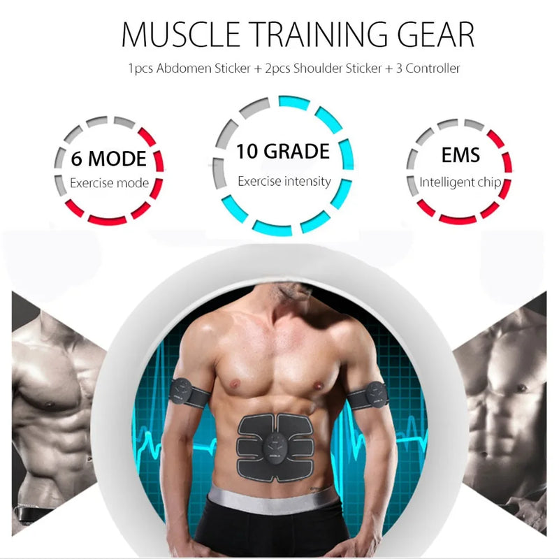 EMS Estimulador Muscular Sem Fio Treinador Smart Fitness Treinamento Abdominal Adesivos Elétricos Para Perda De Peso Massageador Corporal Emagrecedor