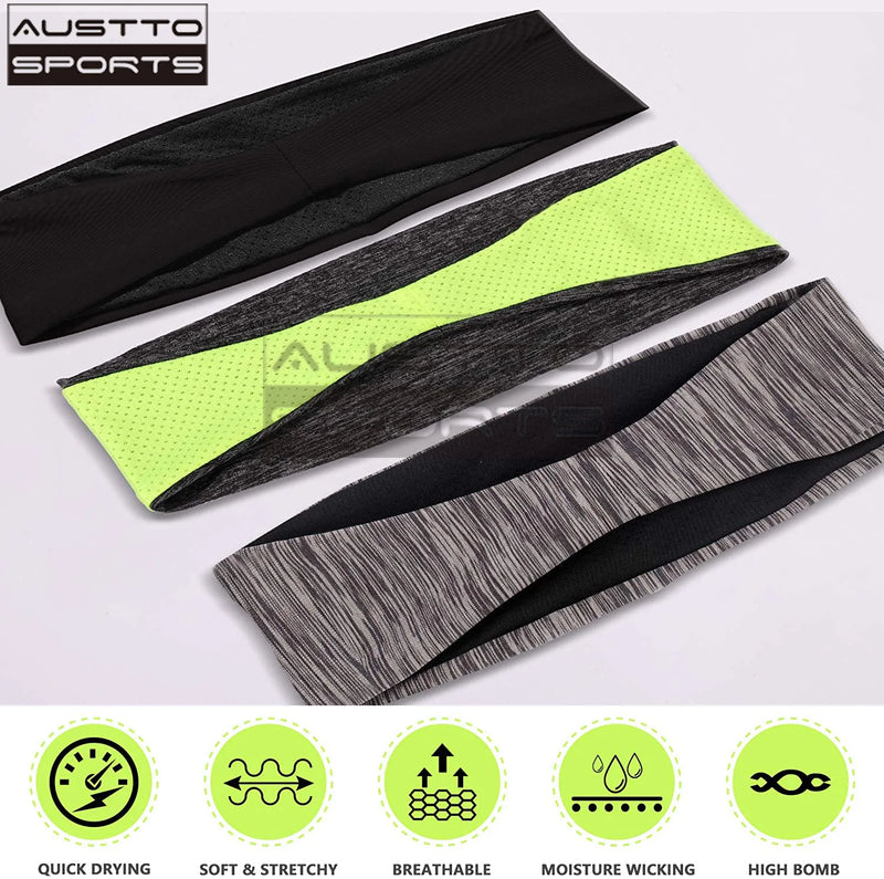 Austto Sports Headband Slim Workout Cooling Sweatband para homens mulheres correndo Sycling esporte ao ar livre