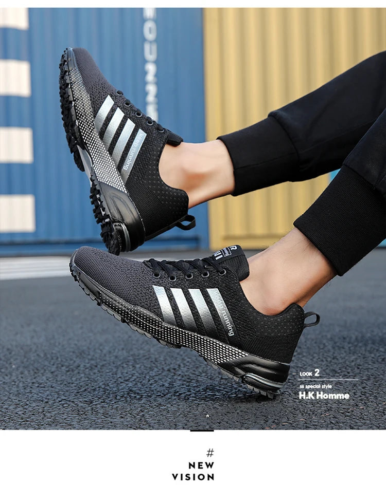 Tênis casuais da moda para homens e mulheres, calçados para caminhada, calçados fitness respiráveis de tamanho grande, calçados masculinos