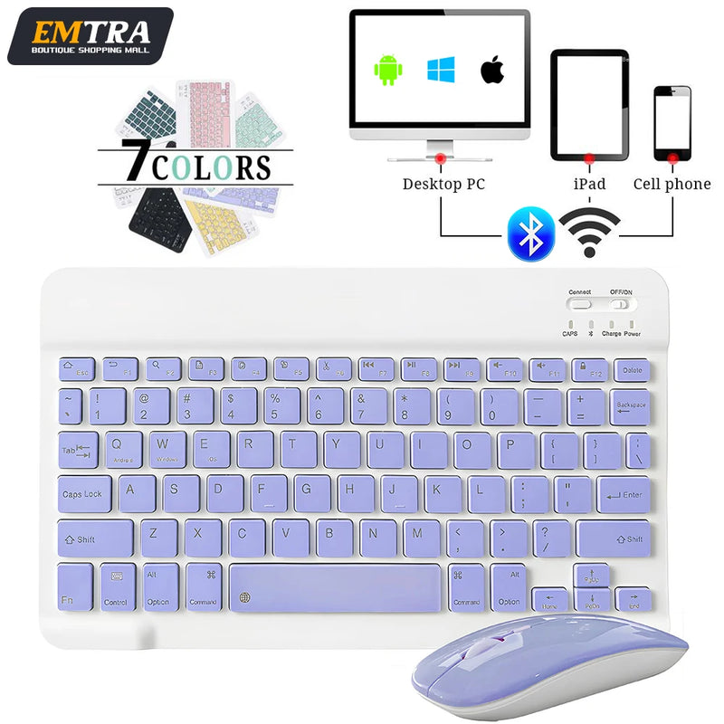 Mini teclado sem fio Bluetooth teclado para ipad telefone tablet teclado e mouse Bluetooth portátil para Samsung Xiaomi Android
