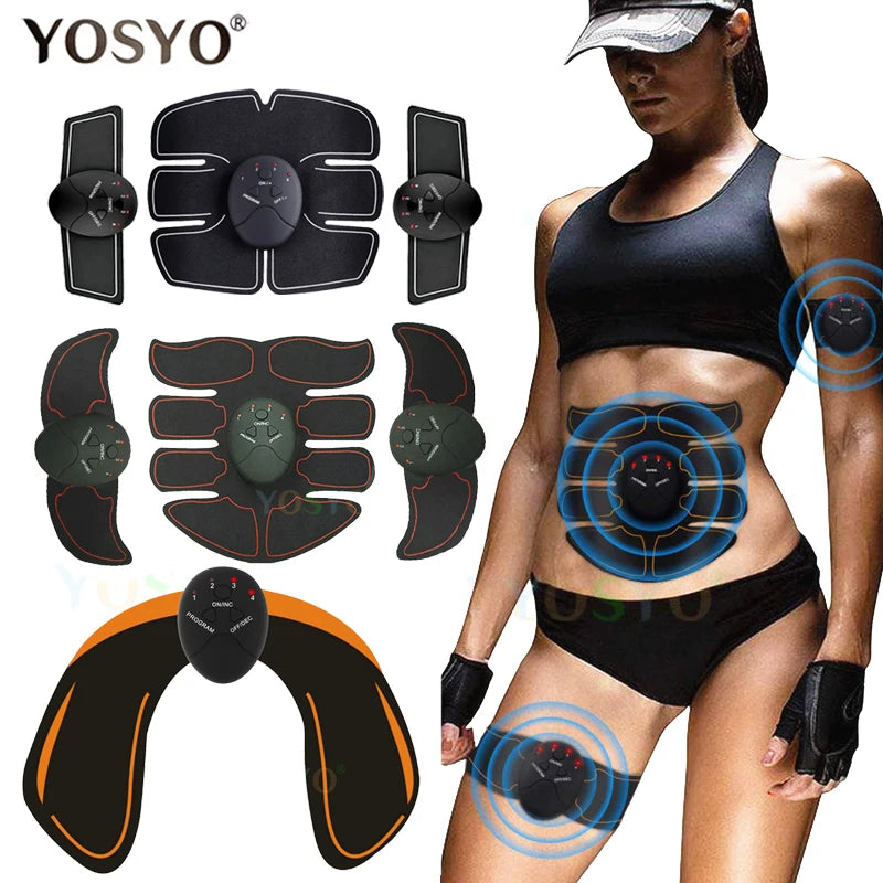 EMS Estimulador Muscular Sem Fio Treinador Smart Fitness Treinamento Abdominal Adesivos Elétricos Para Perda De Peso Massageador Corporal Emagrecedor