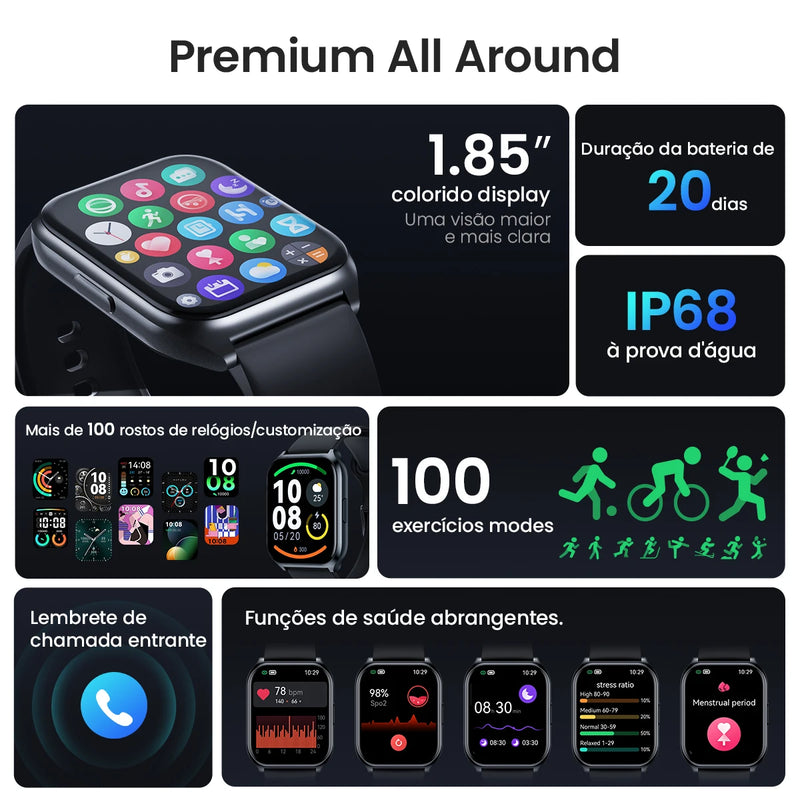HAYLOU Watch 2 Pro (LS02 Pro) Smart Watch 1,85'' HD Display SpO2 Monitor de frequência cardíaca 100 modos de treino Smartwatch para homens e mulheres