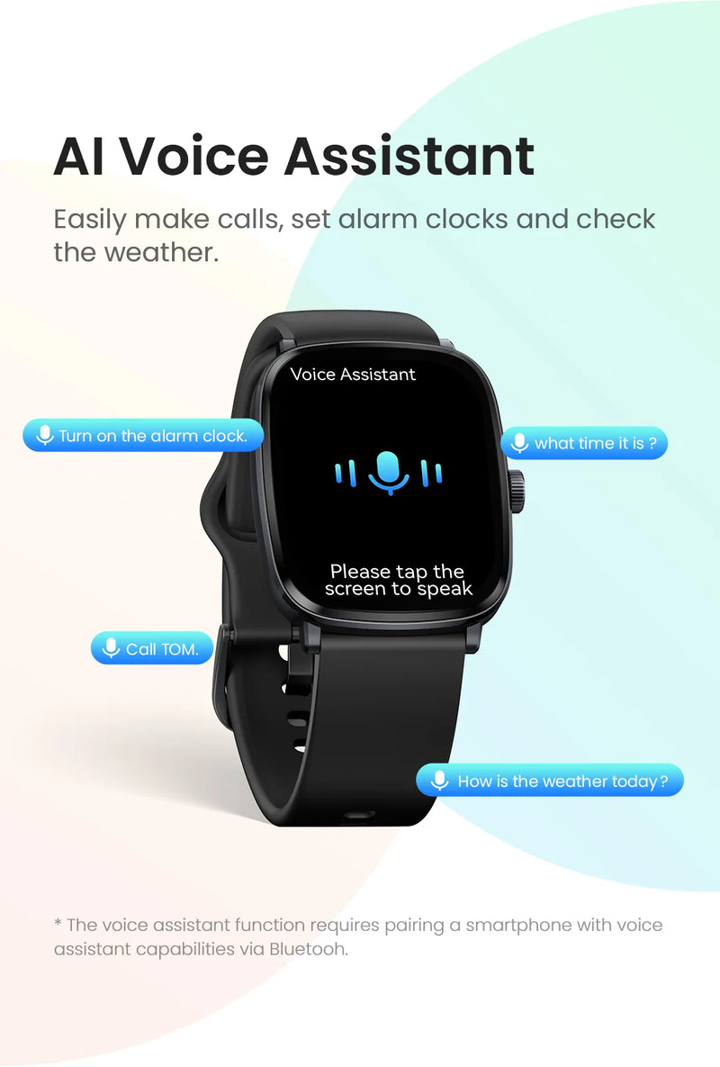 HAYLOU Watch RS5 Smartwatch 2.01'' AMOLED HD Display Bluetooth Call Sport Voice Assistant Blood Sugar Smartwatch e alças duplas