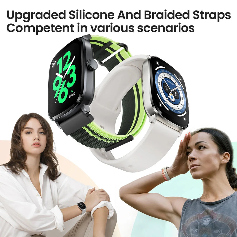 HAYLOU Watch RS5 Smartwatch 2.01'' AMOLED HD Display Bluetooth Call Sport Voice Assistant Blood Sugar Smartwatch e alças duplas