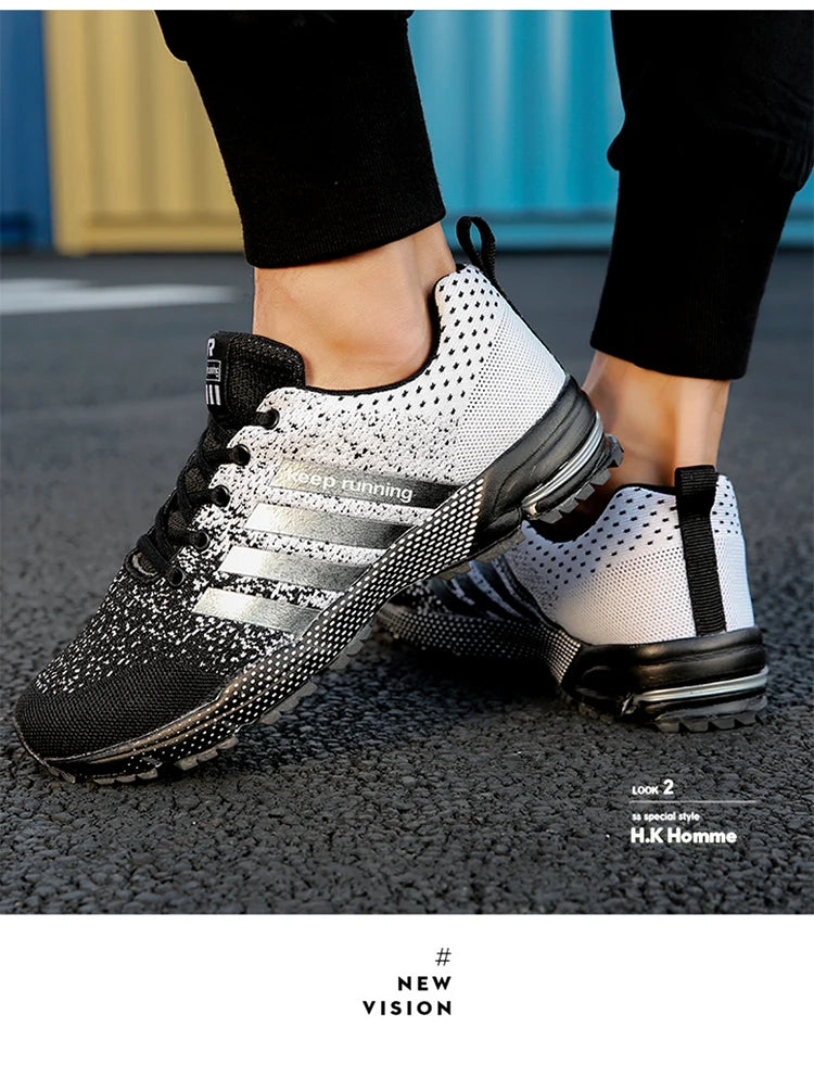 Tênis casuais da moda para homens e mulheres, calçados para caminhada, calçados fitness respiráveis de tamanho grande, calçados masculinos