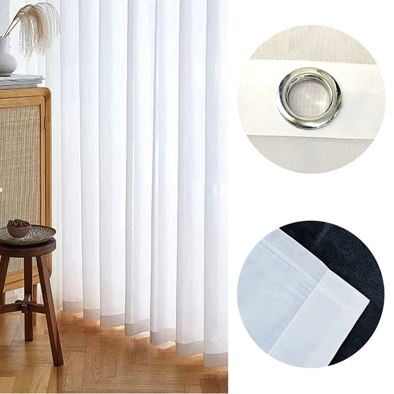 Asazal Sólido Branco Tule Luxuoso Chiffon Sheer Cortinas de Janela Para Sala de Estar Moderno Voile Organza Cortinas Decoração de Quarto