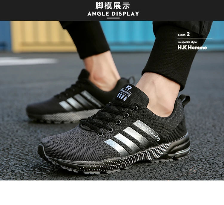 Tênis casuais da moda para homens e mulheres, calçados para caminhada, calçados fitness respiráveis de tamanho grande, calçados masculinos