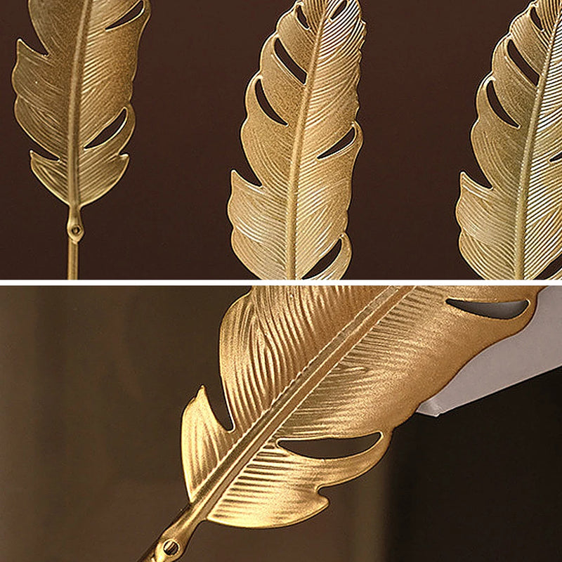 Nordic Gold Ginkgo Leaf Crafts Folhas Escultura Luxo Sala de estar Decoração Acessórios