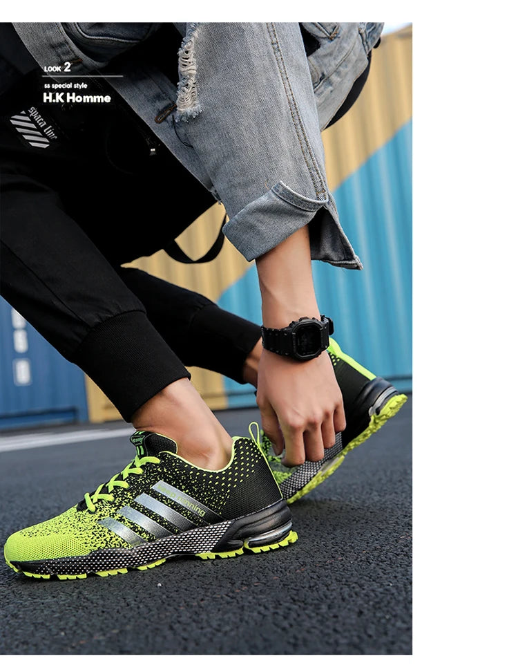 Tênis casuais da moda para homens e mulheres, calçados para caminhada, calçados fitness respiráveis de tamanho grande, calçados masculinos
