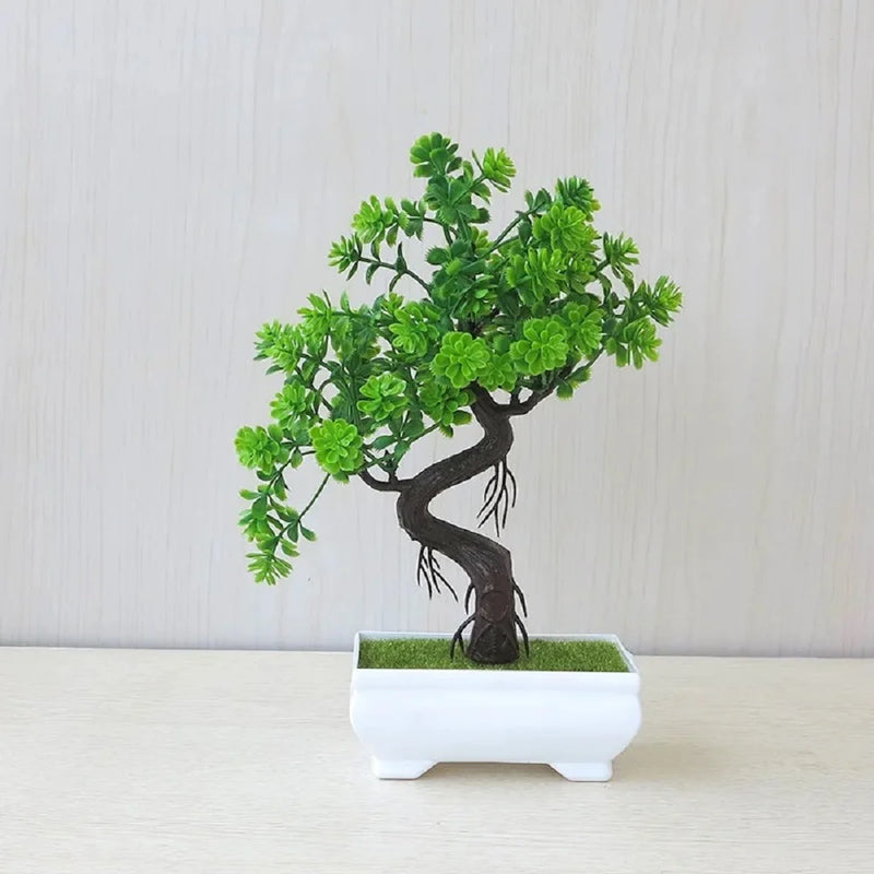 Bonsai Pequeno vaso de árvore Planta falsa Vaso de flores Arranjo de jardim Enfeites Sala Decoração de mesa para casa