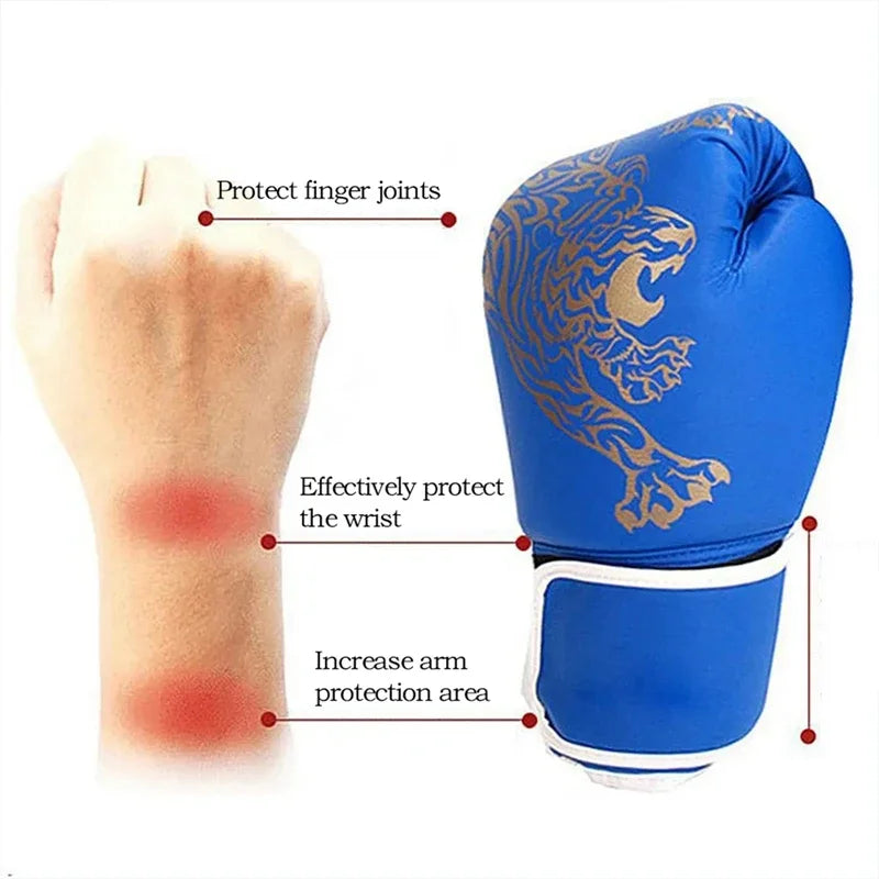 Luvas de boxe para adultos Luvas de couro PU respiráveis Luvas de luta para crianças Luvas de boxe para treinamento de kickboxing para academia Esporte interno e externo