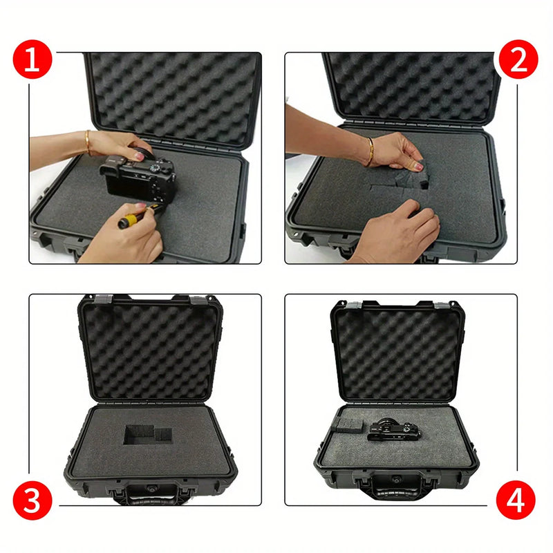 Bolsa de transporte rígida à prova d'água Bolsa de ferramentas com esponja pré-cortada Caixa de armazenamento Protetor de segurança Organizador Caixa de ferramentas de hardware