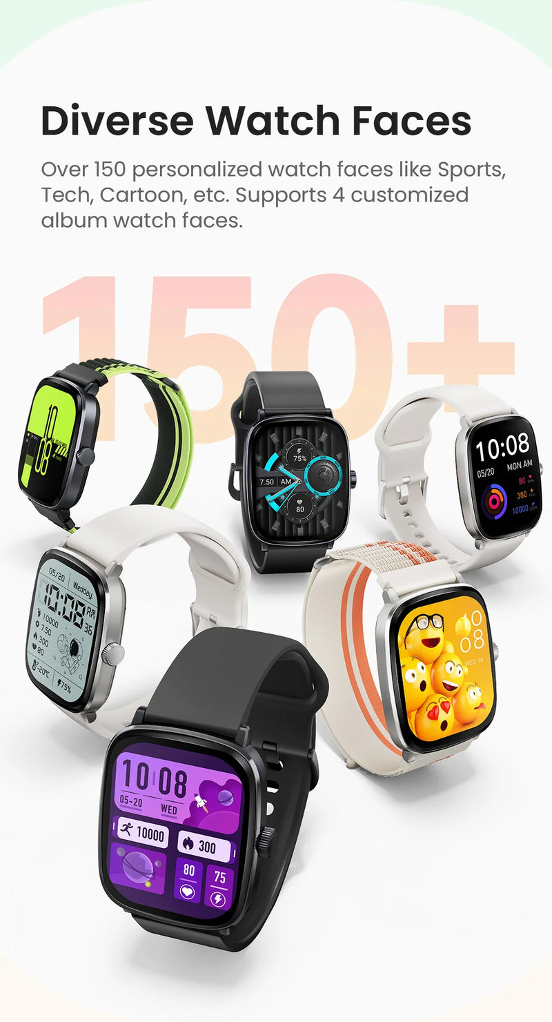 HAYLOU Watch RS5 Smartwatch 2.01'' AMOLED HD Display Bluetooth Call Sport Voice Assistant Blood Sugar Smartwatch e alças duplas