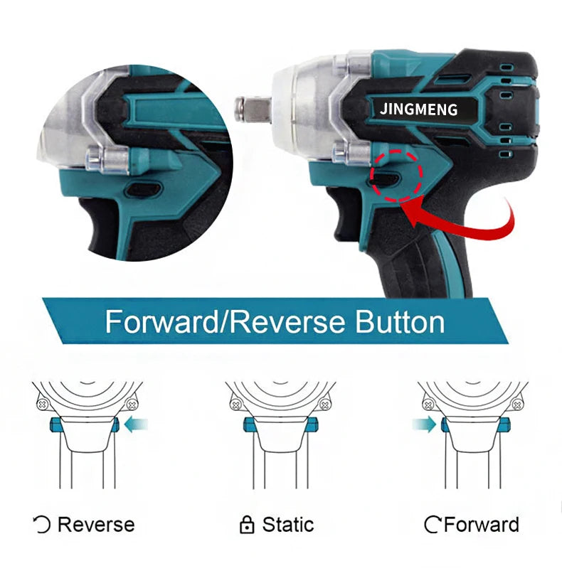 Cordless Electric Impact Wrench Power Tool Brushless Electric Wrench Hand Drill Socket For 21V Battery