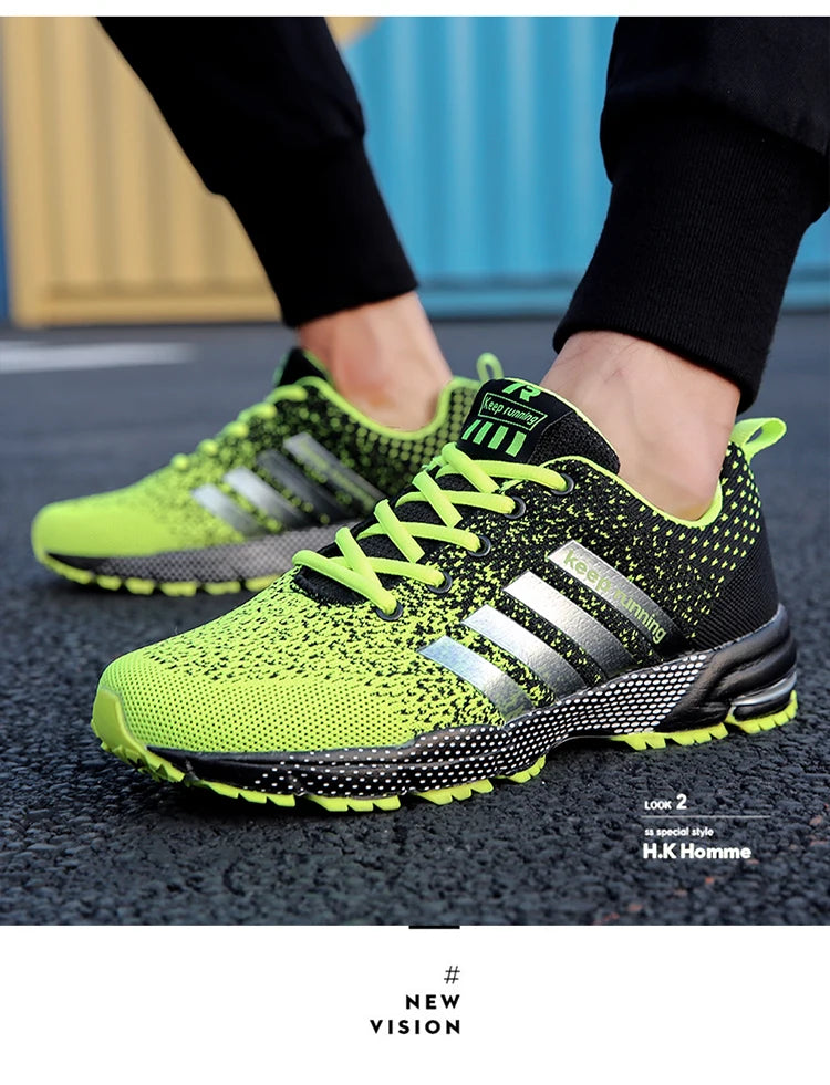 Tênis casuais da moda para homens e mulheres, calçados para caminhada, calçados fitness respiráveis de tamanho grande, calçados masculinos