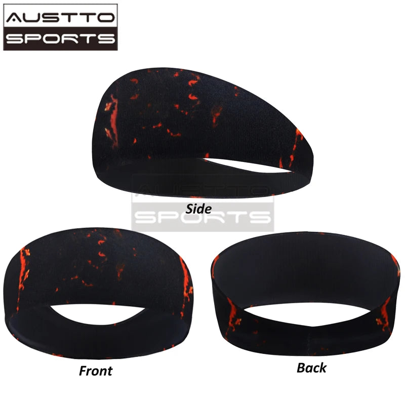 Austto Sports Headband Slim Workout Cooling Sweatband para homens mulheres correndo Sycling esporte ao ar livre