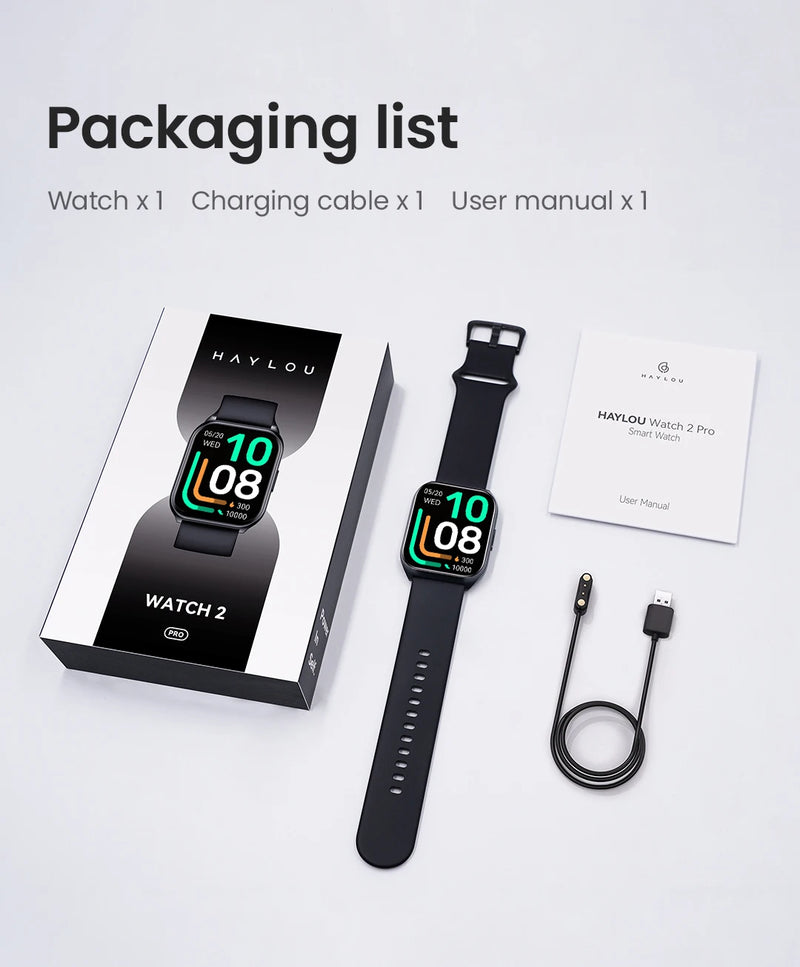 HAYLOU Watch 2 Pro (LS02 Pro) Smart Watch 1,85'' HD Display SpO2 Monitor de frequência cardíaca 100 modos de treino Smartwatch para homens e mulheres