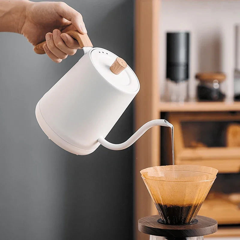 Chaleira elétrica Gooseneck 800ml Cafeteira de infusão manual Bule inteligente Controle de temperatura Chaleira de aquecimento rápido 1000W 110v/220v