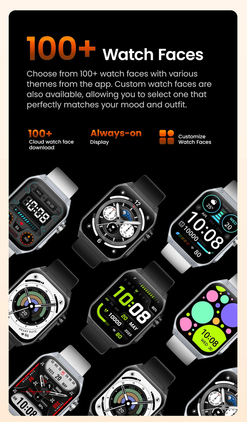 HAYLOU Watch S8 Smart Watch 1.96'' AMOLED Tela curva Smartwatch Bluetooth Call AI Vioce Assistant Smartwatches
