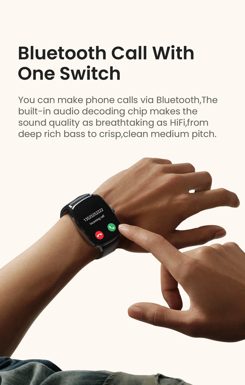 HAYLOU Watch RS5 Smartwatch 2.01'' AMOLED HD Display Bluetooth Call Sport Voice Assistant Blood Sugar Smartwatch e alças duplas