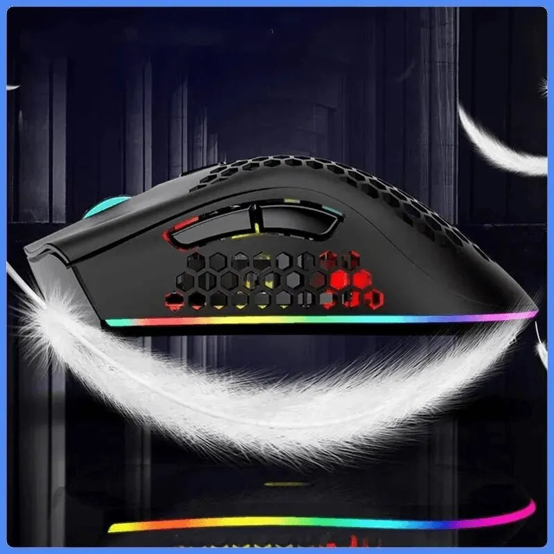 Mouse para jogos recarregável USB 2.4G sem fio RGB Light Honeycomb Mouse para jogos Desktop PC Computadores Notebook Laptop Mouses