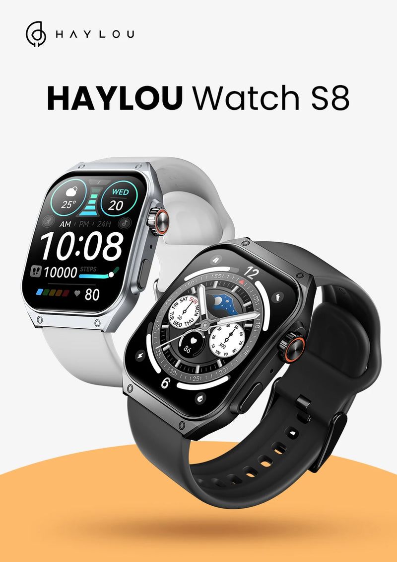 HAYLOU Watch S8 Smart Watch 1.96'' AMOLED Tela curva Smartwatch Bluetooth Call AI Vioce Assistant Smartwatches
