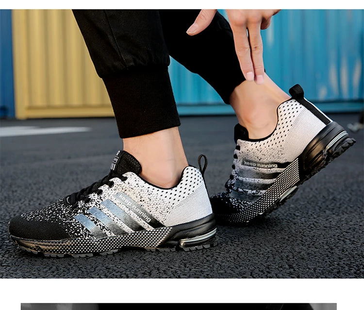 Tênis casuais da moda para homens e mulheres, calçados para caminhada, calçados fitness respiráveis de tamanho grande, calçados masculinos