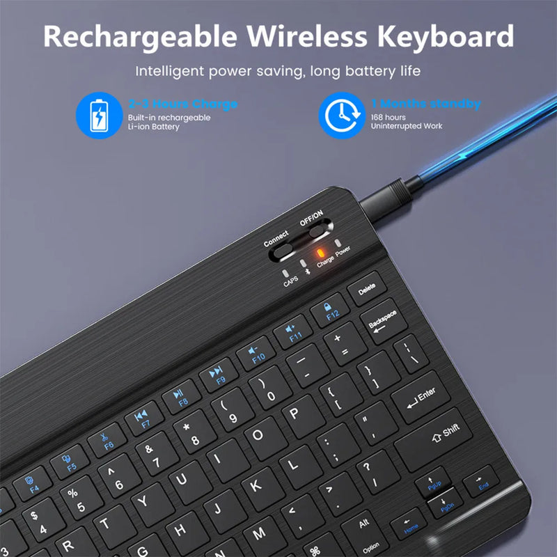 Mini teclado sem fio Bluetooth teclado para ipad telefone tablet teclado e mouse Bluetooth portátil para Samsung Xiaomi Android