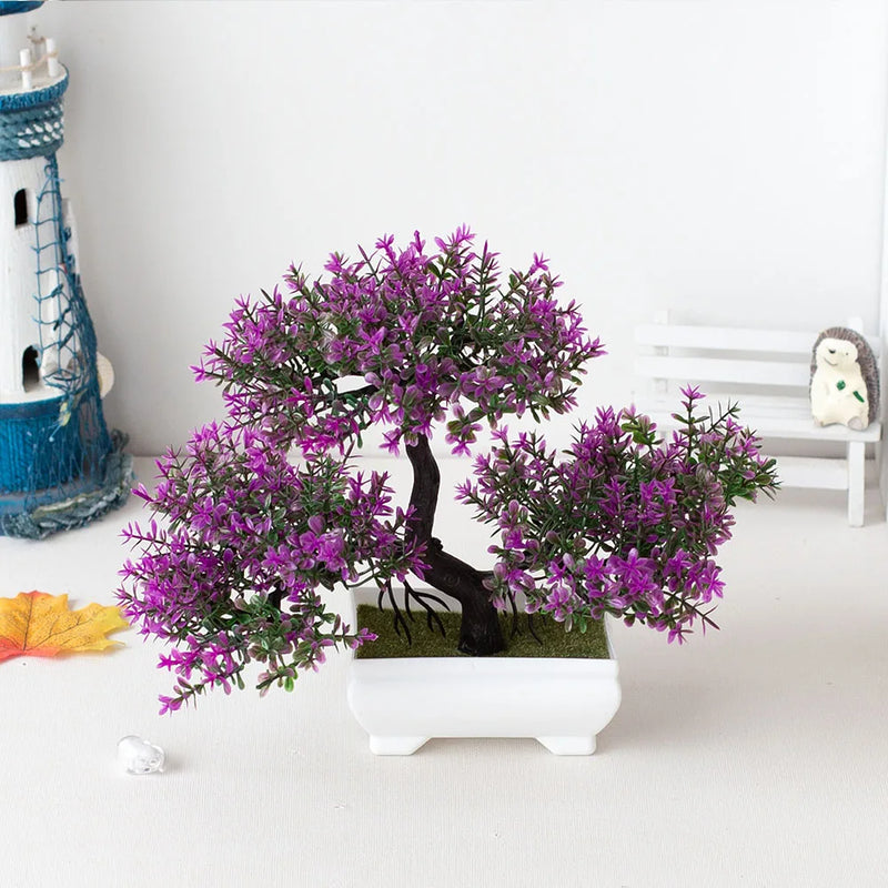 Bonsai Pequeno vaso de árvore Planta falsa Vaso de flores Arranjo de jardim Enfeites Sala Decoração de mesa para casa