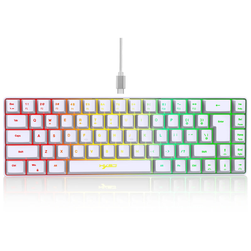 HXSJ V200 Wired K68 RGB Streamer Mini Teclado para jogos Teclado de membrana sem conflitos de 19 teclas, mas com toque mecânico para jogos/escritório