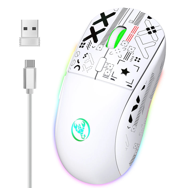 Mouse mecânico sem fio RGB Mouse para jogos ergonômico 10 milhões de pressionamentos de tecla 3600DPI Mouse 11 modos de iluminação RGB Mouses