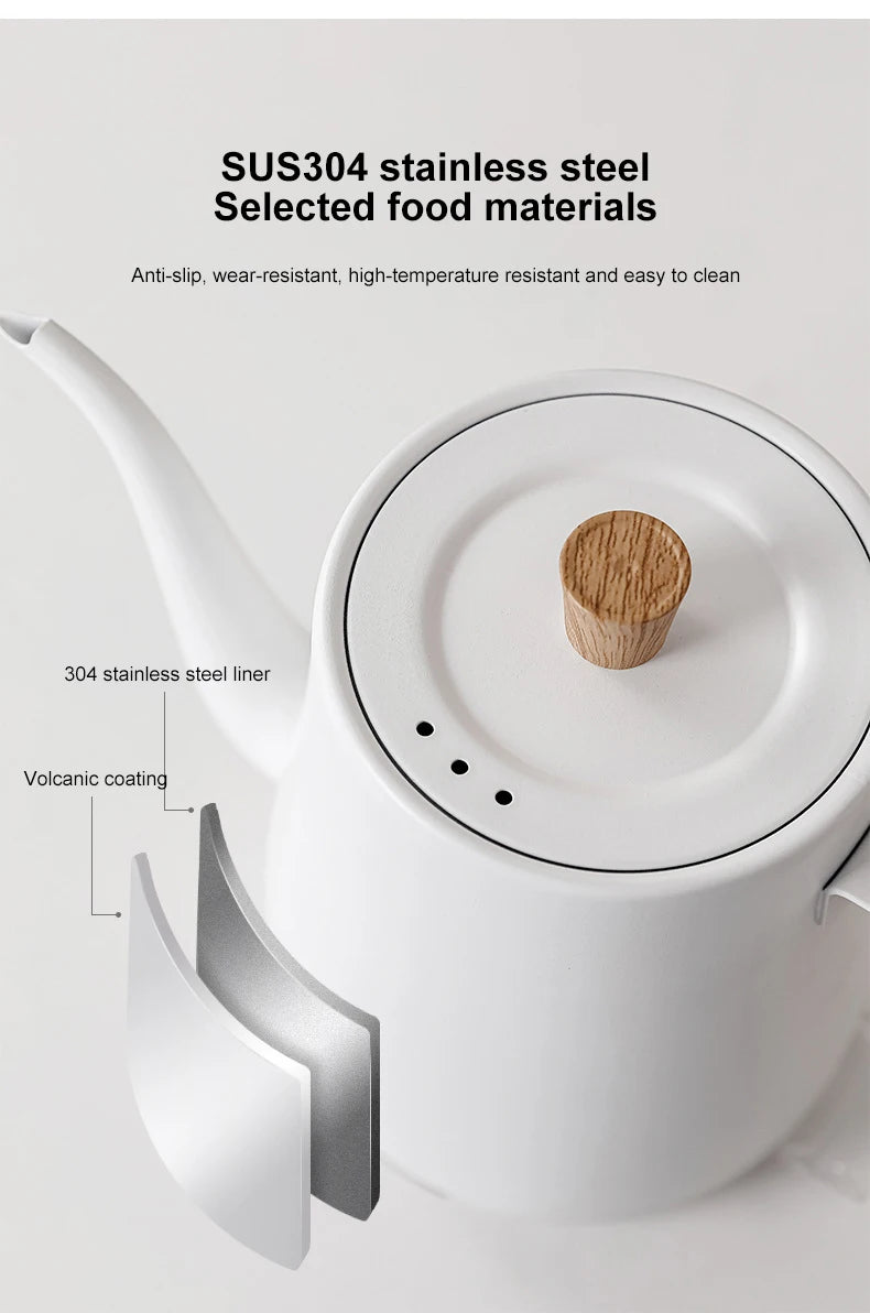 Chaleira elétrica Gooseneck 800ml Cafeteira de infusão manual Bule inteligente Controle de temperatura Chaleira de aquecimento rápido 1000W 110v/220v