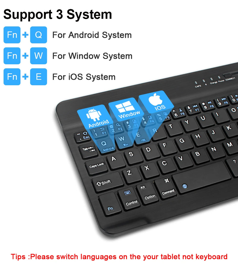 Mini teclado sem fio Bluetooth teclado para ipad telefone tablet teclado e mouse Bluetooth portátil para Samsung Xiaomi Android