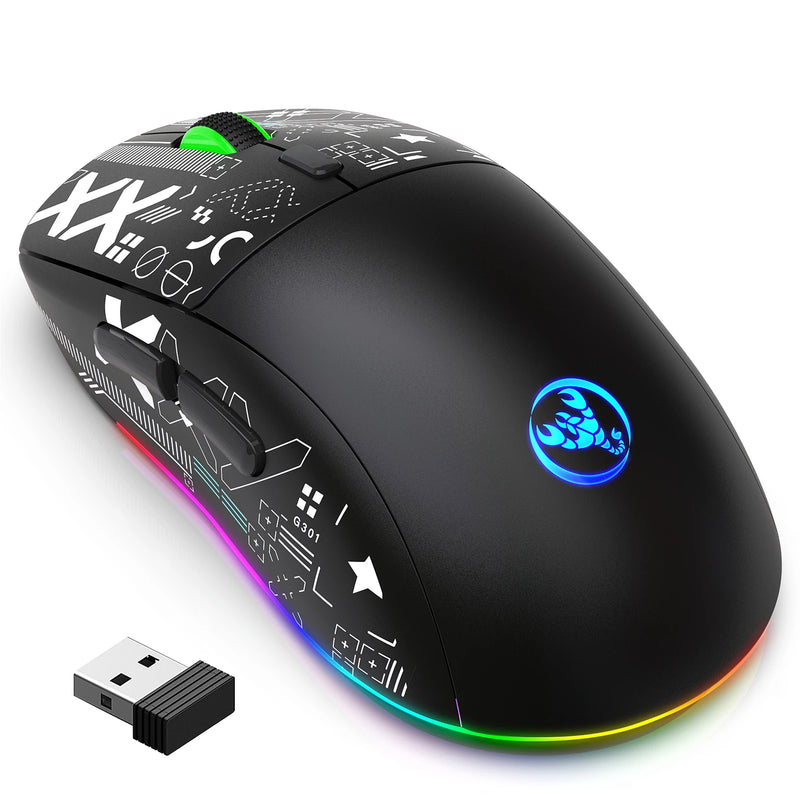 Mouse mecânico sem fio RGB Mouse para jogos ergonômico 10 milhões de pressionamentos de tecla 3600DPI Mouse 11 modos de iluminação RGB Mouses
