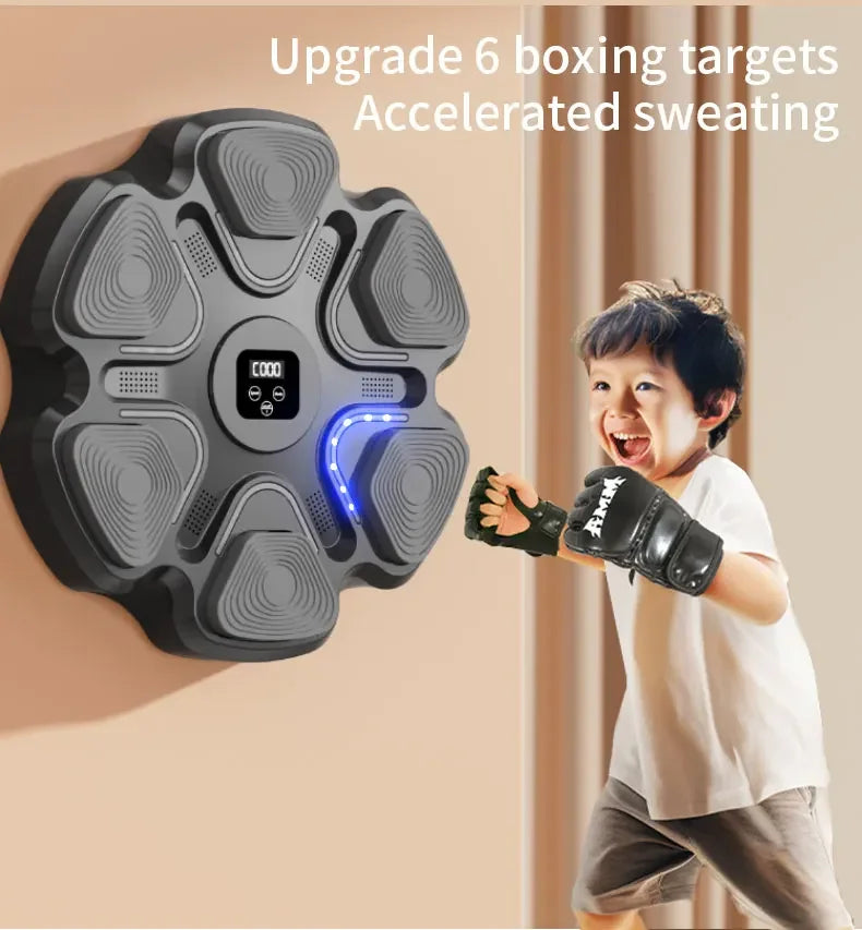 Nova máquina de boxe de música inteligente para adultos/crianças, treinamento de fitness e boxe, treinamento de resposta em casa, alvo de parede de boxe
