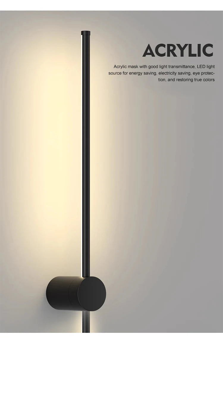 Luminária de parede LED One Pcs Luminária de parede Luminária para decoração de casa interna Quarto Sala de estar Iluminação Sofá Iluminação de fundo