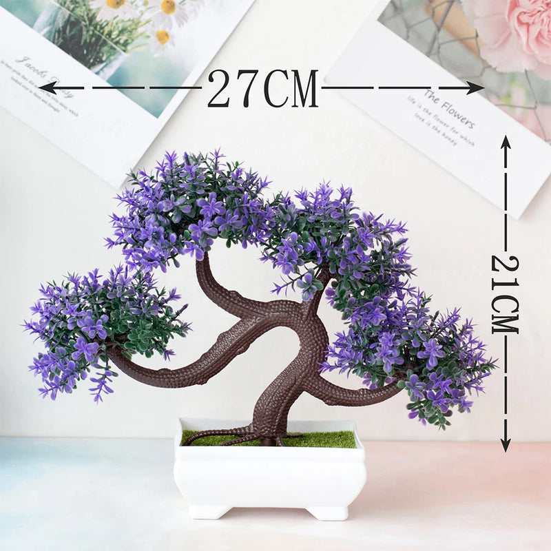 Bonsai Pequeno vaso de árvore Planta falsa Vaso de flores Arranjo de jardim Enfeites Sala Decoração de mesa para casa